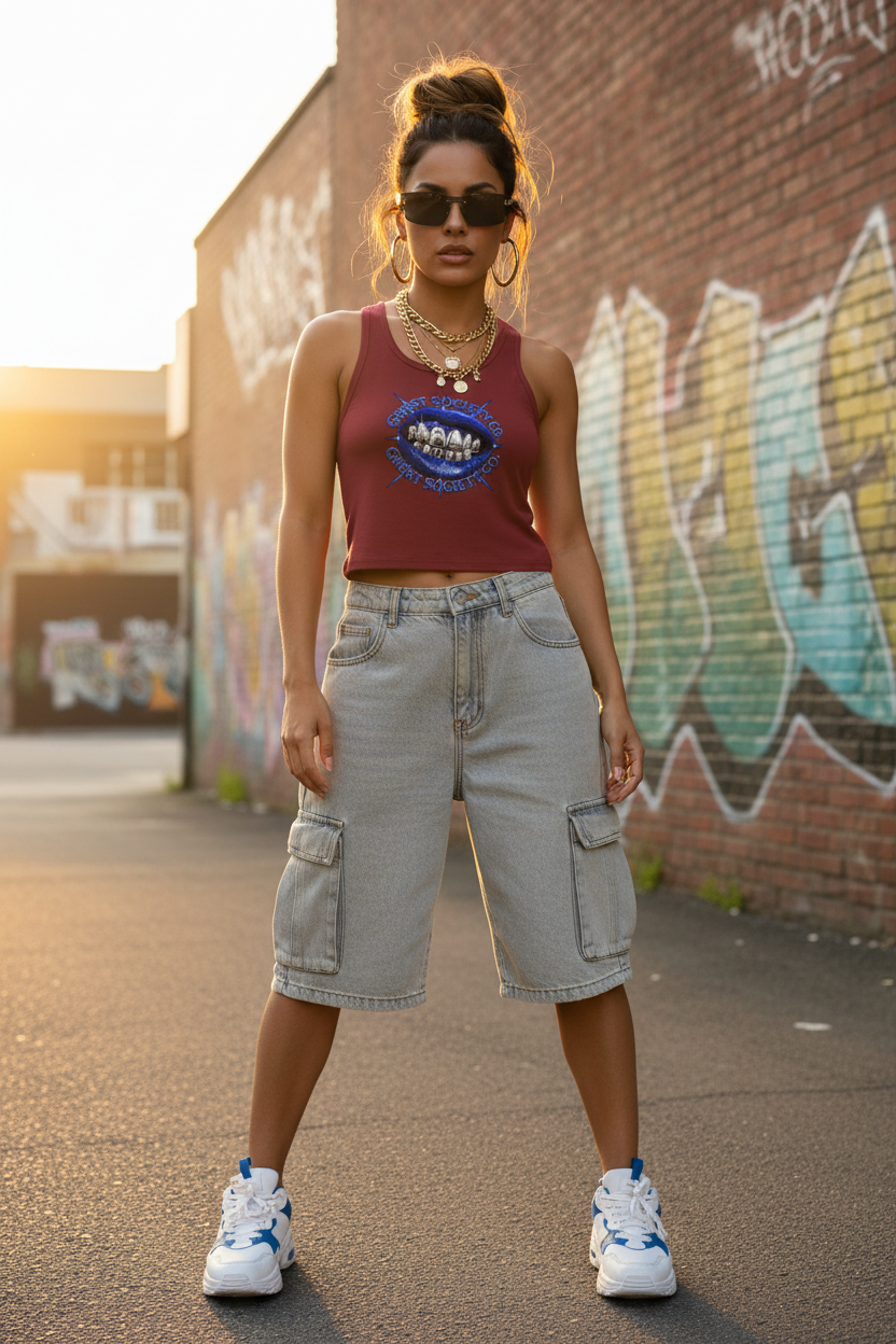 Women's Ruched Crop Tank Top | Ghost Society Co.