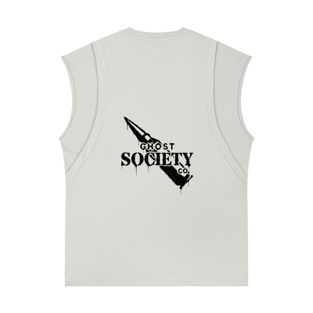 GHOST SOCIETY CO. Spliced Panel Sleeveless Muscle T-Shirt