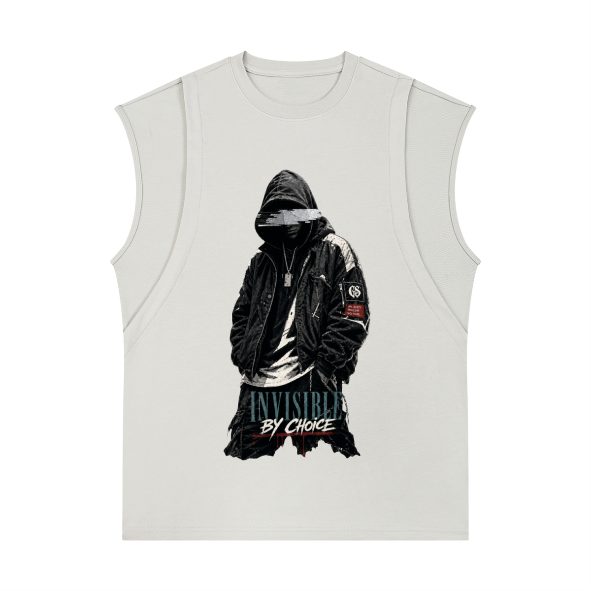 GHOST SOCIETY CO. Spliced Panel Sleeveless Muscle T-Shirt