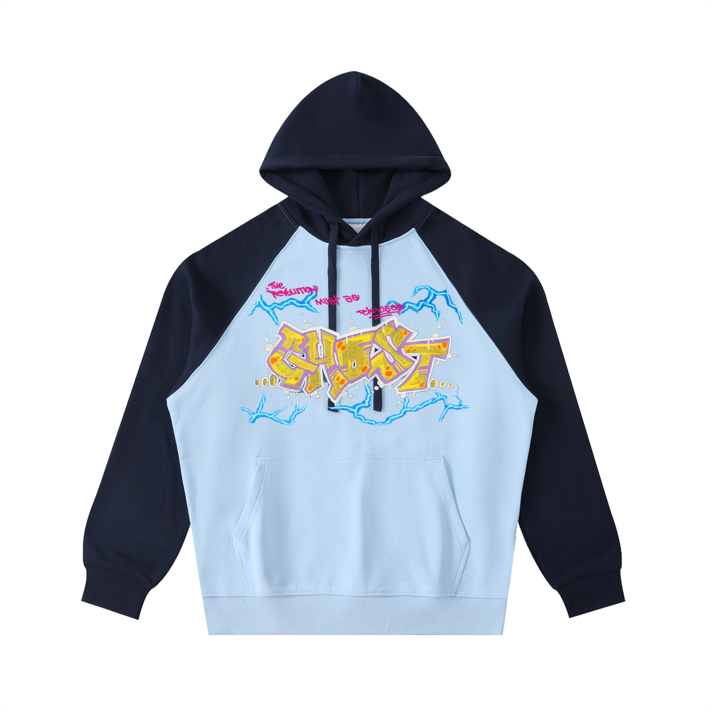 Color-Block Raglan Sleeve Hoodie