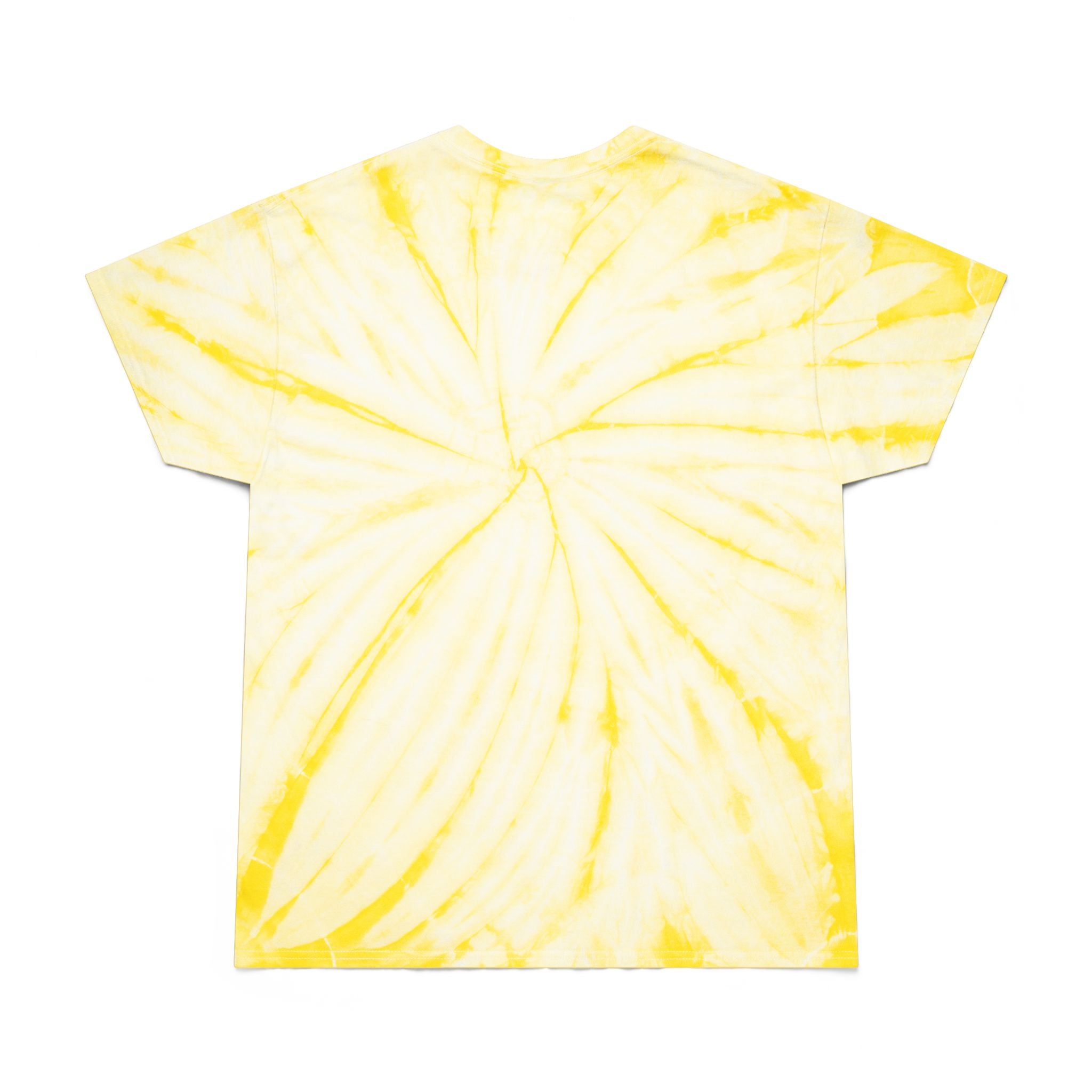 Yellow Cyclone Tie-Dye Tee with Retro Script Logo