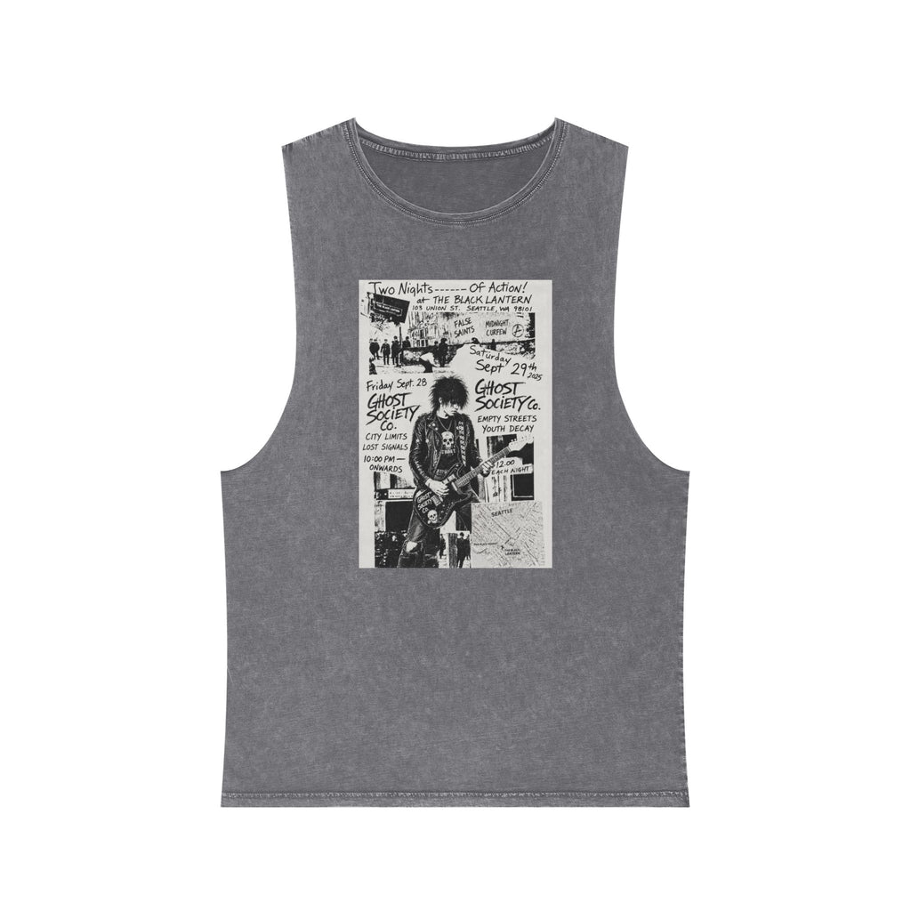 GHOST SOCIETY CO. Punk Rock Concert Flyer Unisex Stonewash Tank Top
