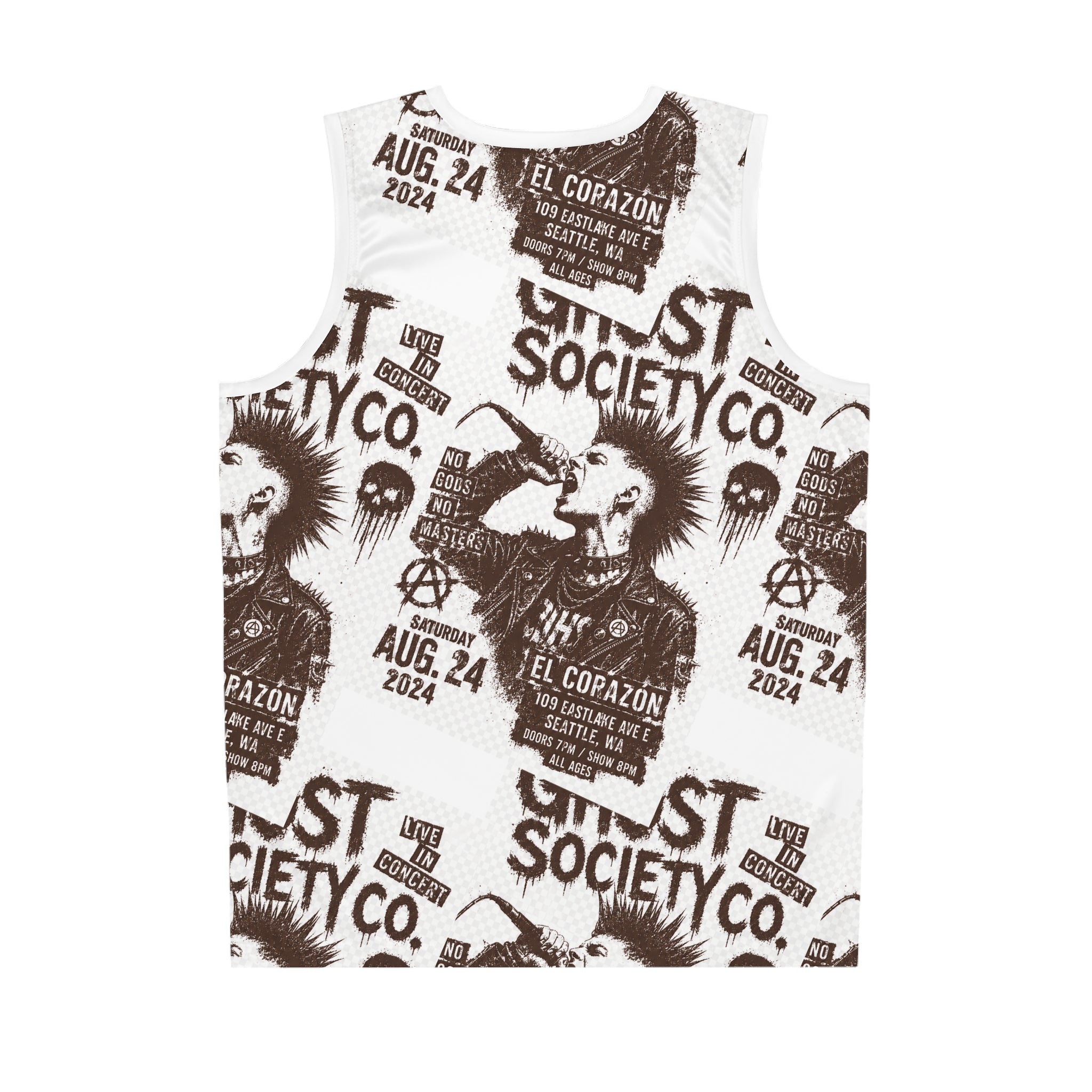 GHOST SOCIETY CO.  Punk Rock Concert Flyer Basketball Jersey (AOP)