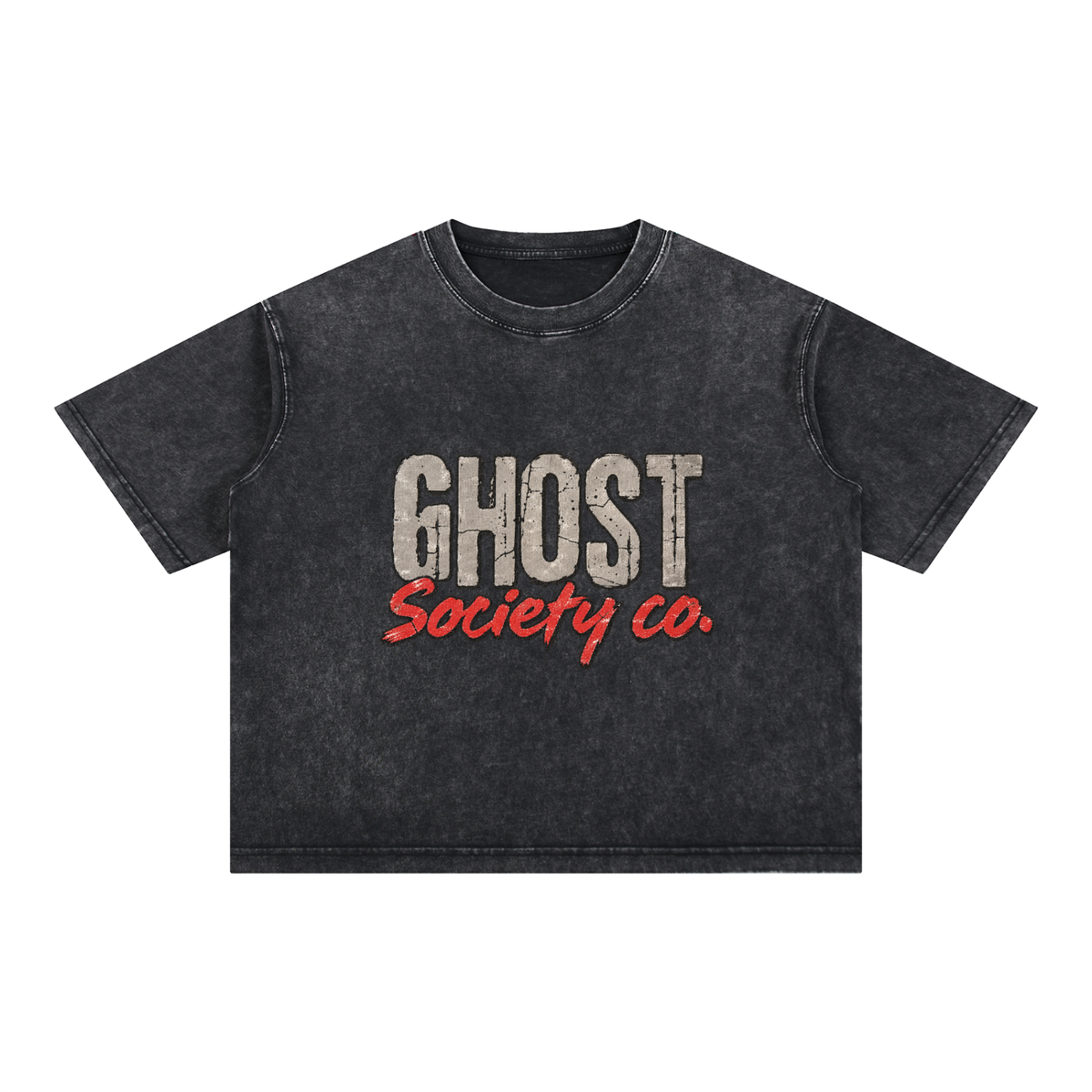 GHOST SOCIETY CO. Mineral Wash Boxy Cotton T-Shirt
