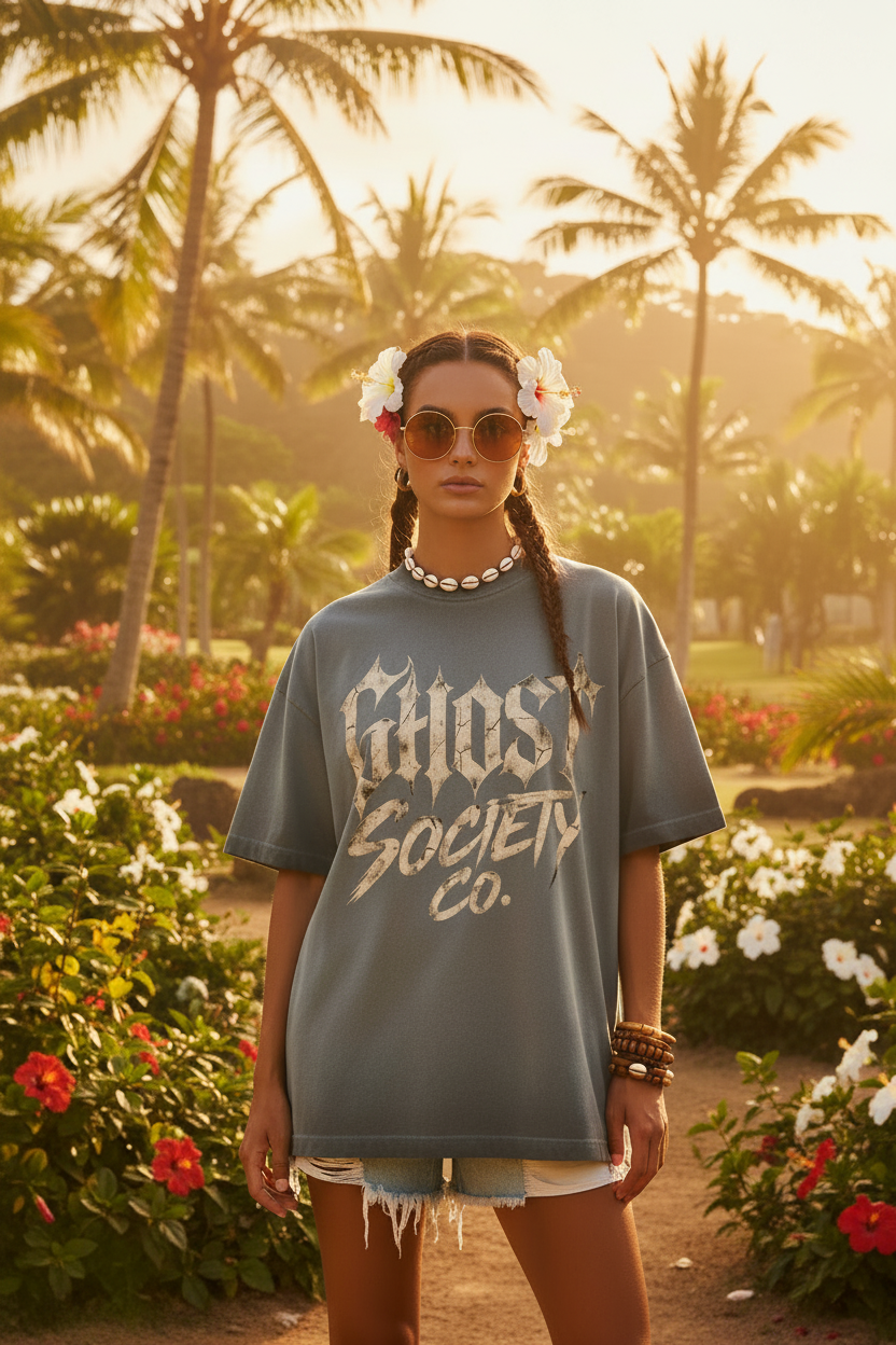 GHOST SOCIETY CO. Reverse Dyed Loose Cotton T-Shirt