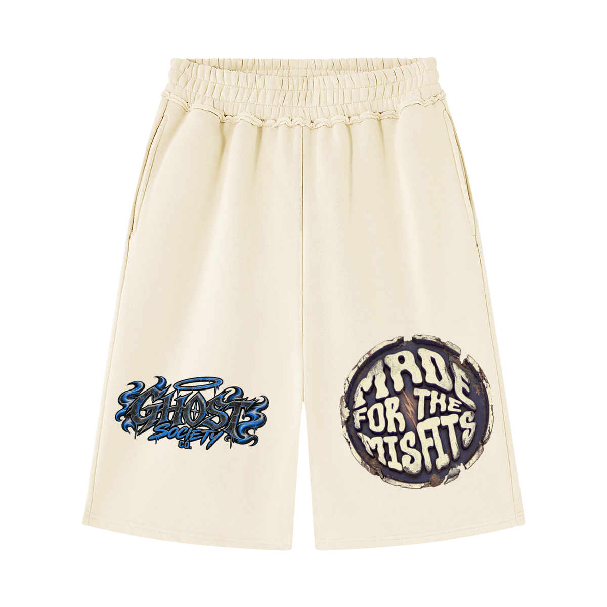 GHOST SOCIETY CO. Unisex Raw Edge Fleece Shorts
