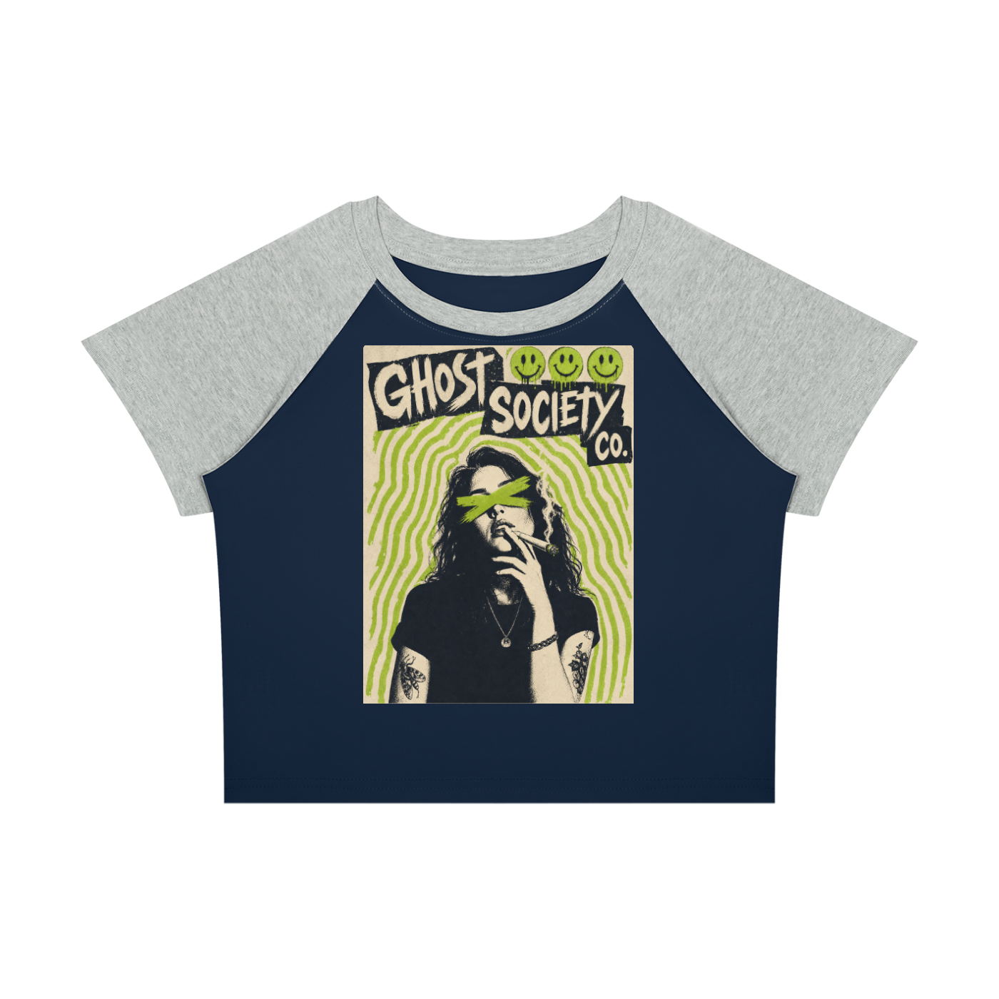 GHOST SOCIETY CO. Women's Raglan Color Block Baby T-Shirt