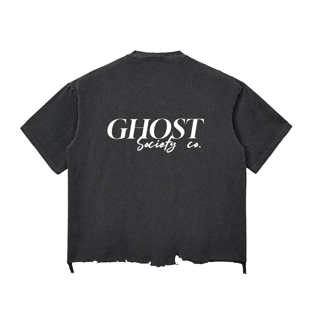 GHOST SOCIETY CO. Snow Wash Raw-Hem Boxy T-shirt