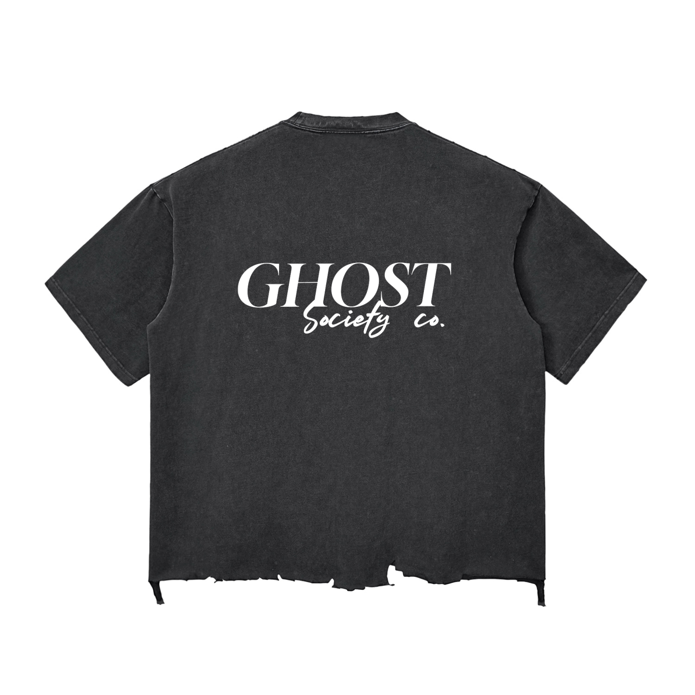 GHOST SOCIETY CO. Snow Wash Raw-Hem Boxy T-shirt