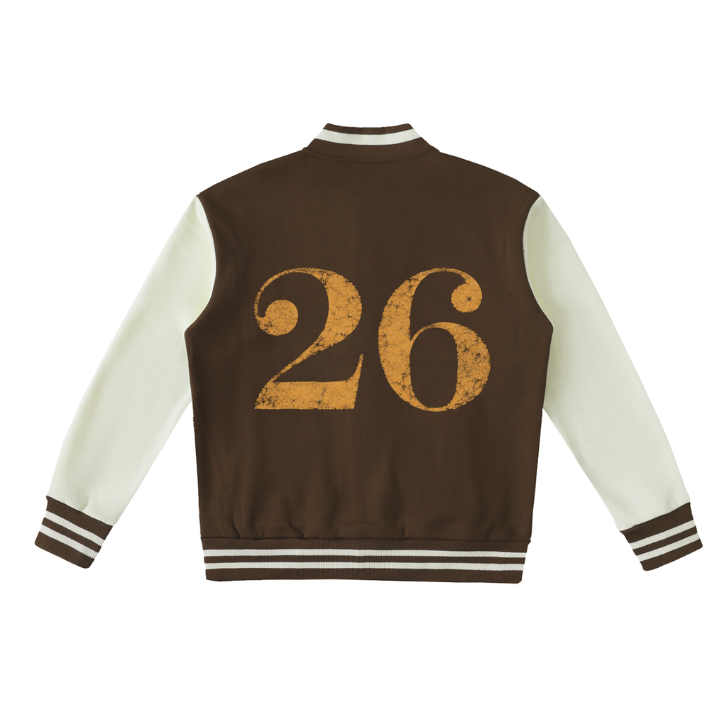 GHOST SOCIETY CO. Two-Tone Fleeced Varsity Jacket