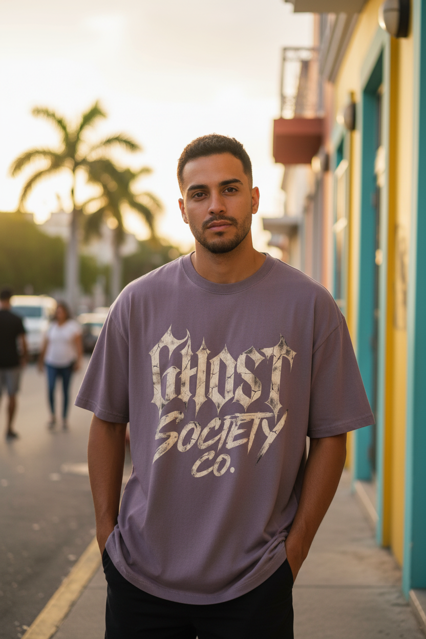 GHOST SOCIETY CO. Reverse Dyed Loose Cotton T-Shirt