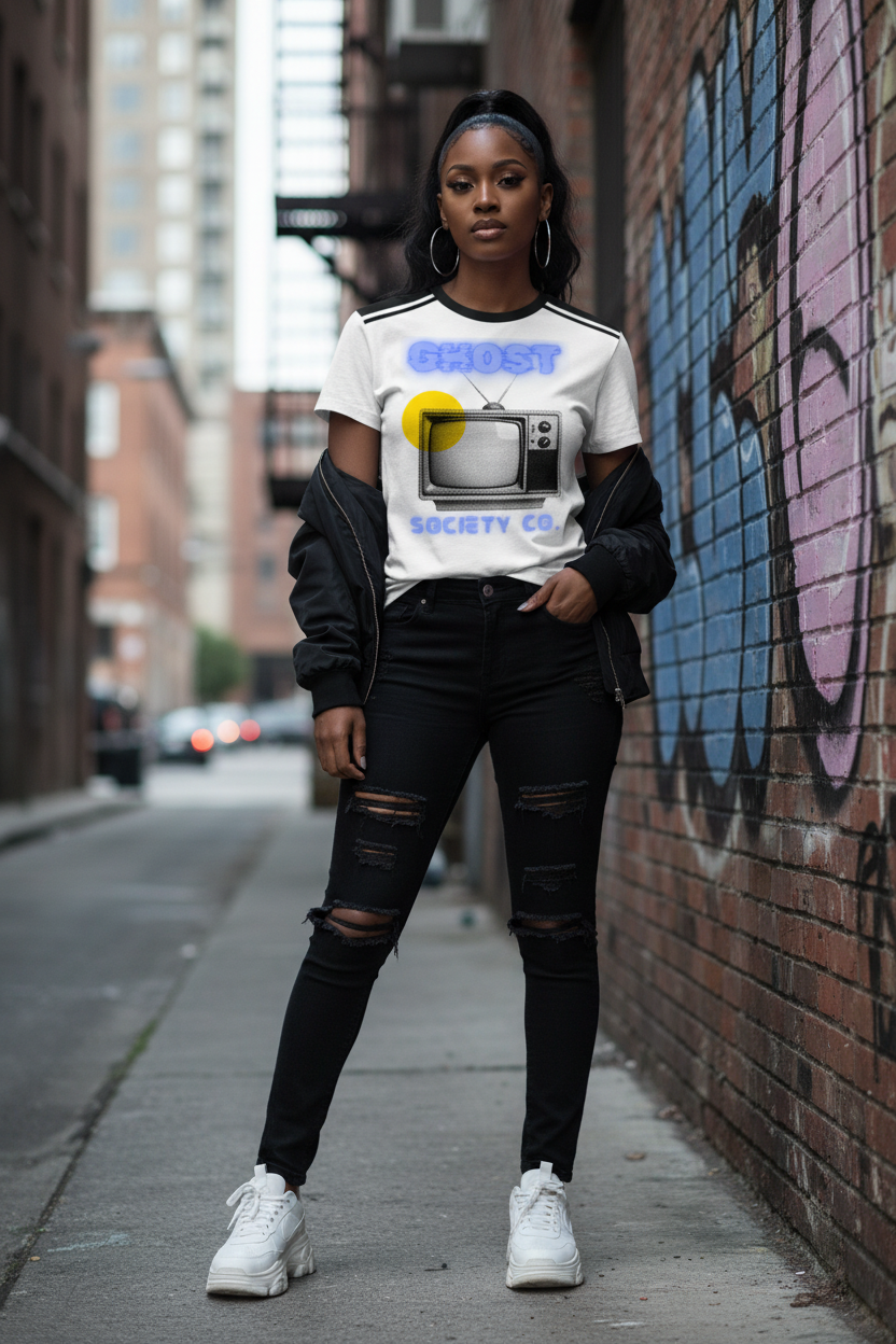 GHOST SOCIETY CO. Unisex Color Block Loose T-Shirt