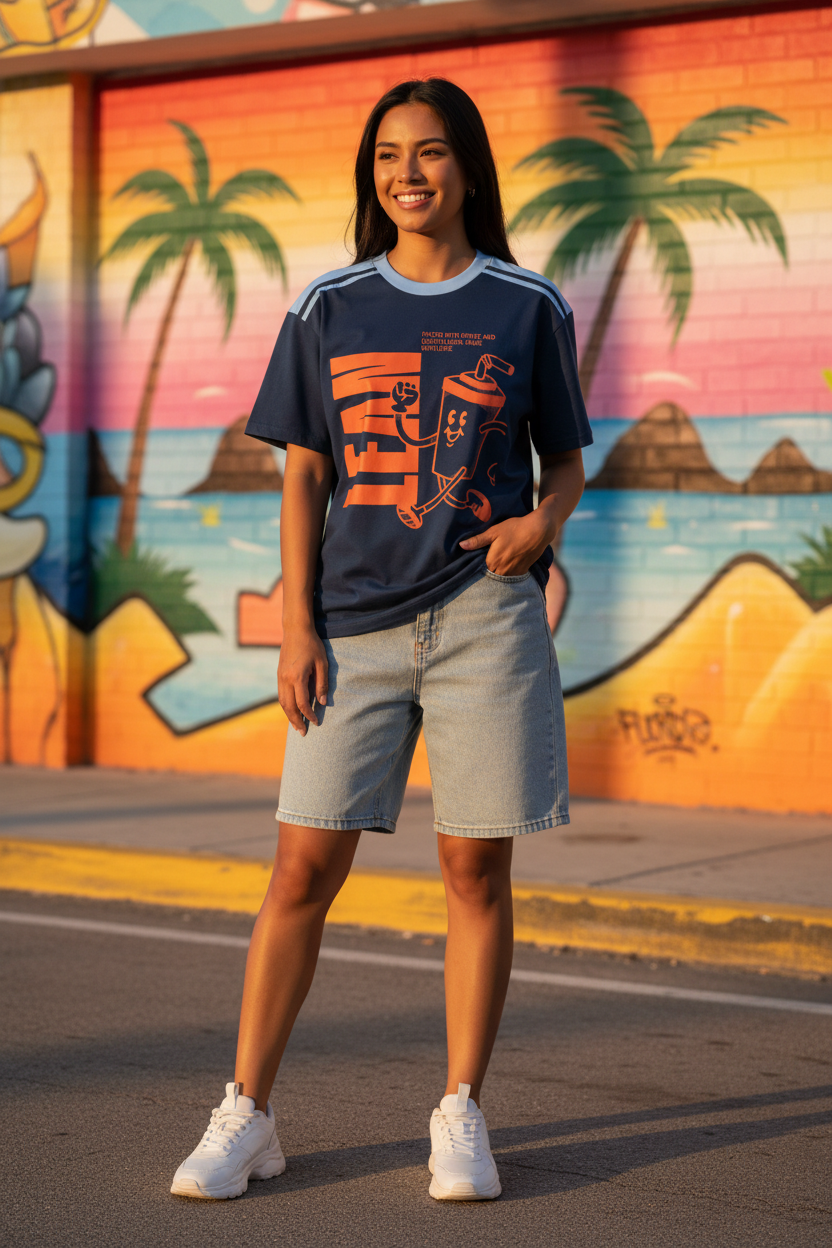 GHOST SOCIETY CO. Unisex Color Block Loose T-Shirt
