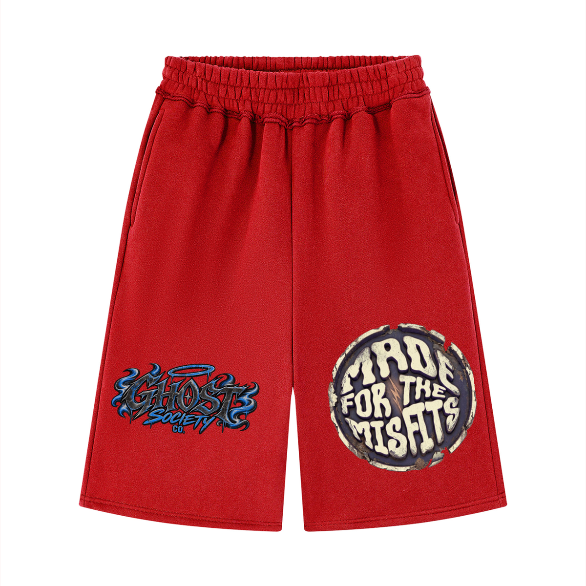 GHOST SOCIETY CO. Unisex Raw Edge Fleece Shorts