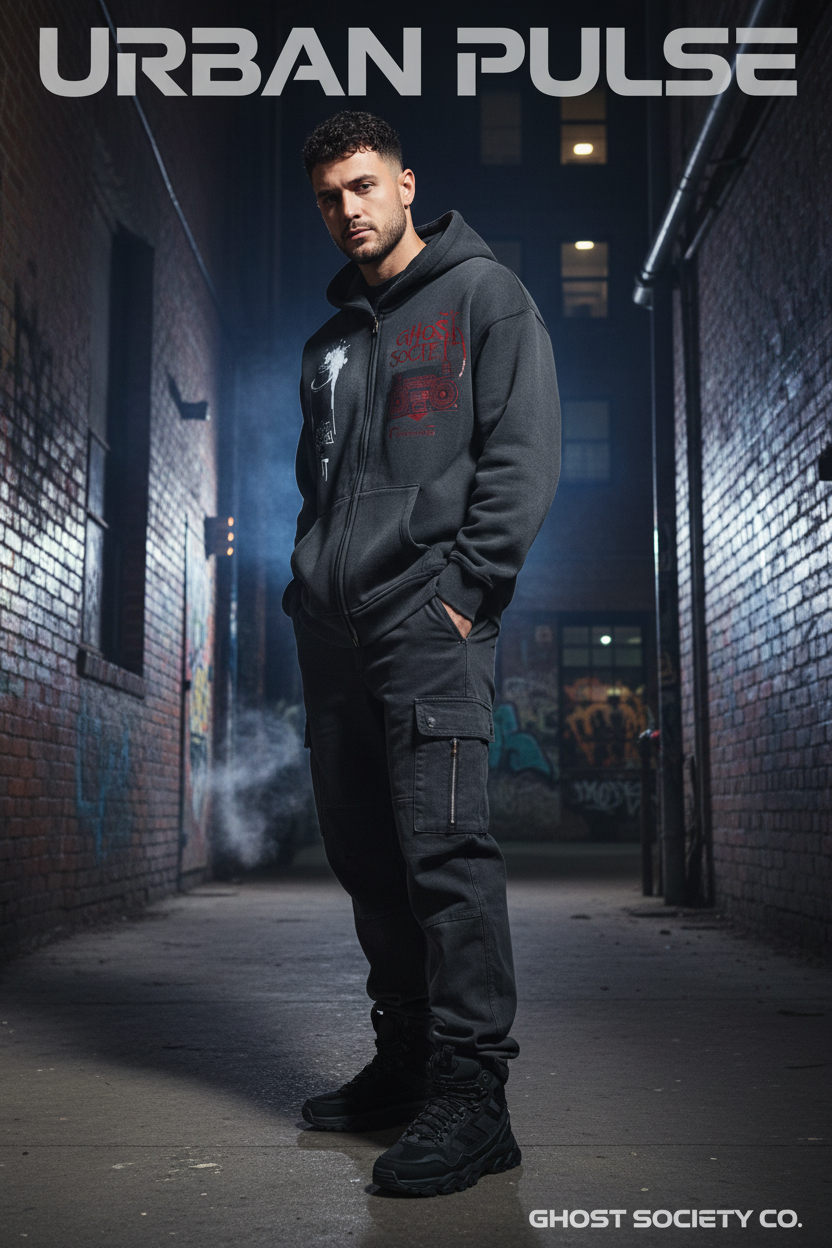 GHOST SOCIETY CO. Sunfade Two-way Zipper Boxy Fleece Hoodie