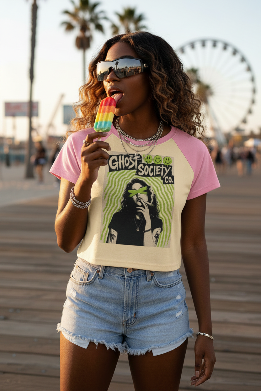 GHOST SOCIETY CO. Women's Raglan Color Block Baby T-Shirt
