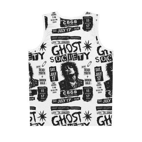Ghost Society Basketball Jersey – Retro Punk Band All-Over Print