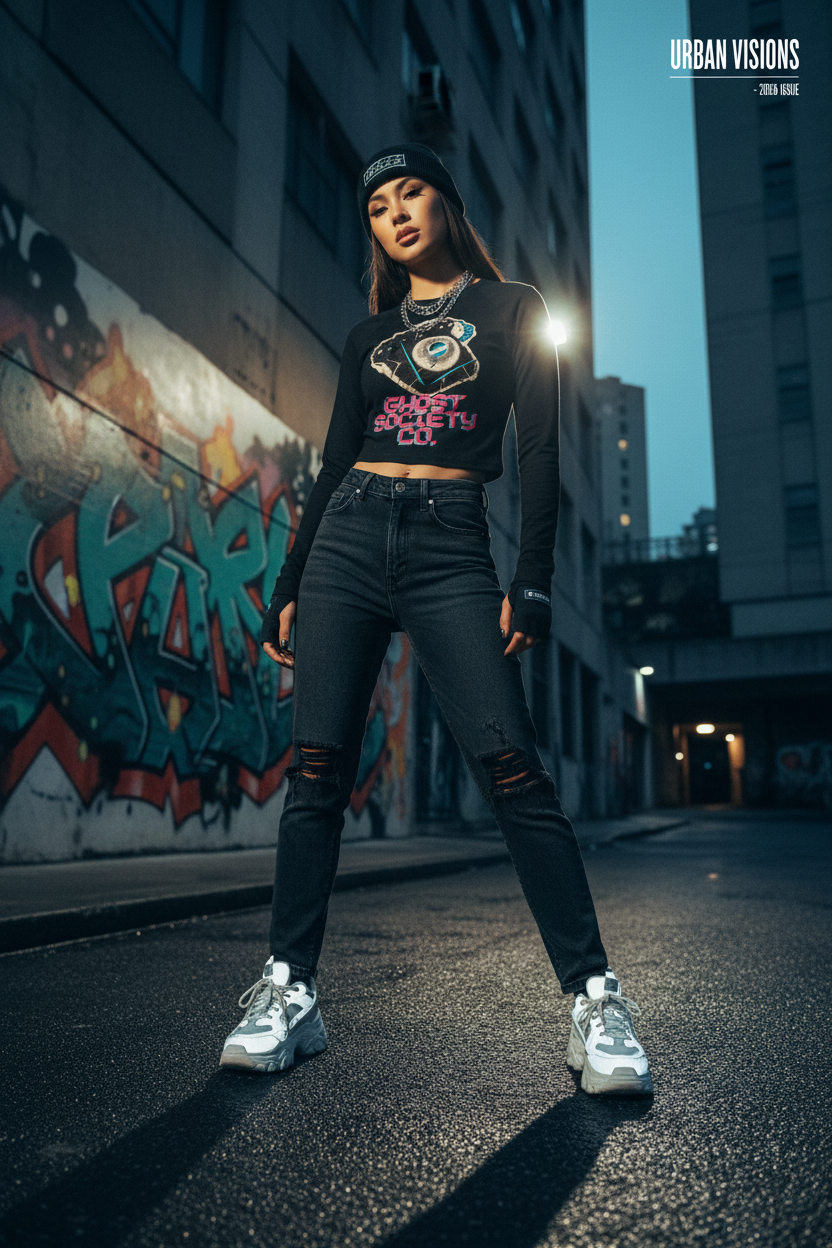 GHOST SOCIETY CO. Women’s Slim Raglan Long Sleeve T-Shirt