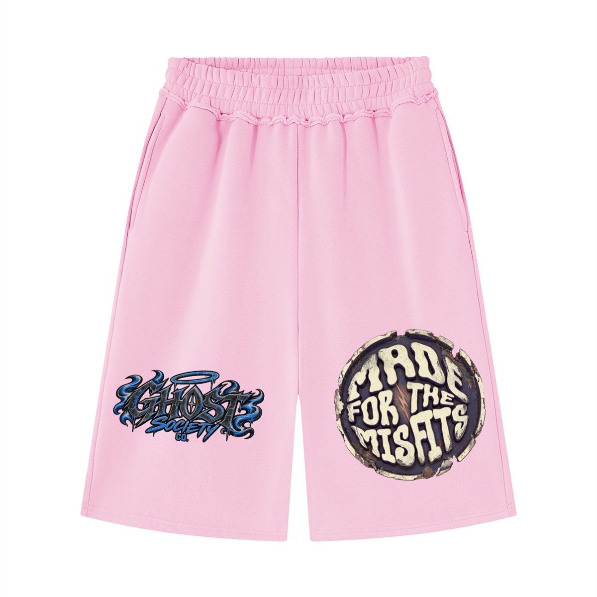 GHOST SOCIETY CO. Unisex Raw Edge Fleece Shorts