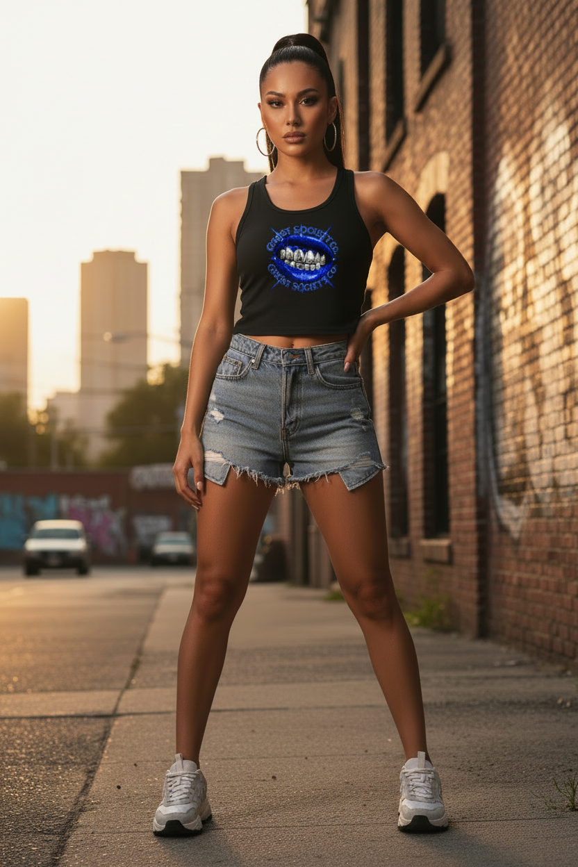 Women's Ruched Crop Tank Top | Ghost Society Co.