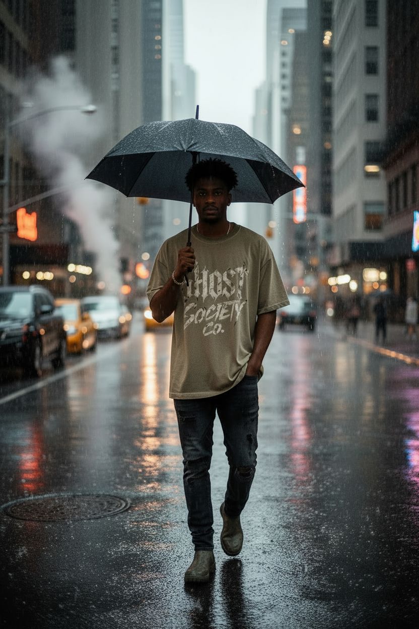GHOST SOCIETY CO. Reverse Dyed Loose Cotton T-Shirt