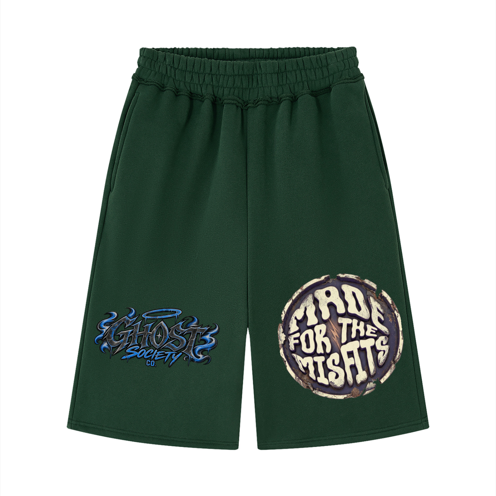 GHOST SOCIETY CO. Unisex Raw Edge Fleece Shorts