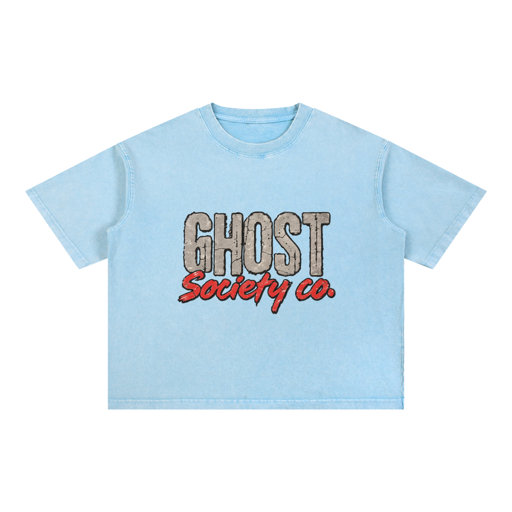 GHOST SOCIETY CO. Mineral Wash Boxy Cotton T-Shirt