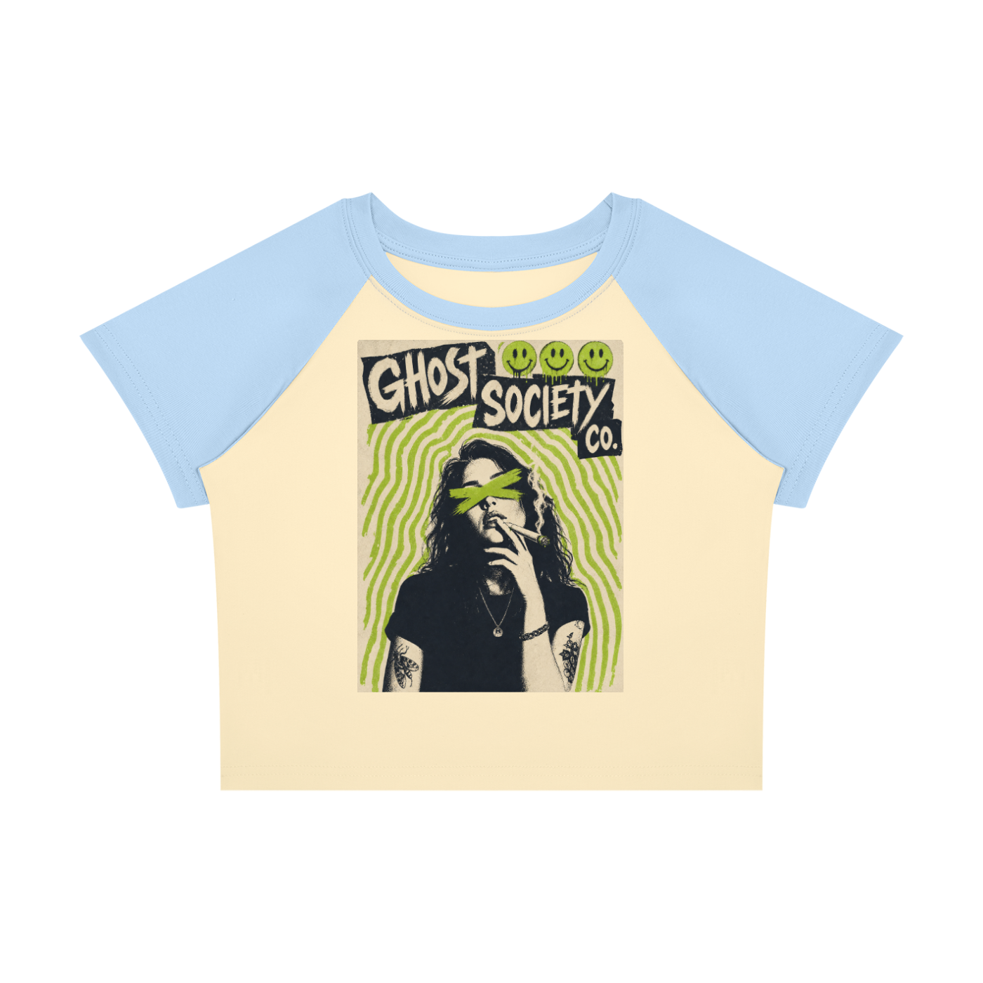 GHOST SOCIETY CO. Women's Raglan Color Block Baby T-Shirt