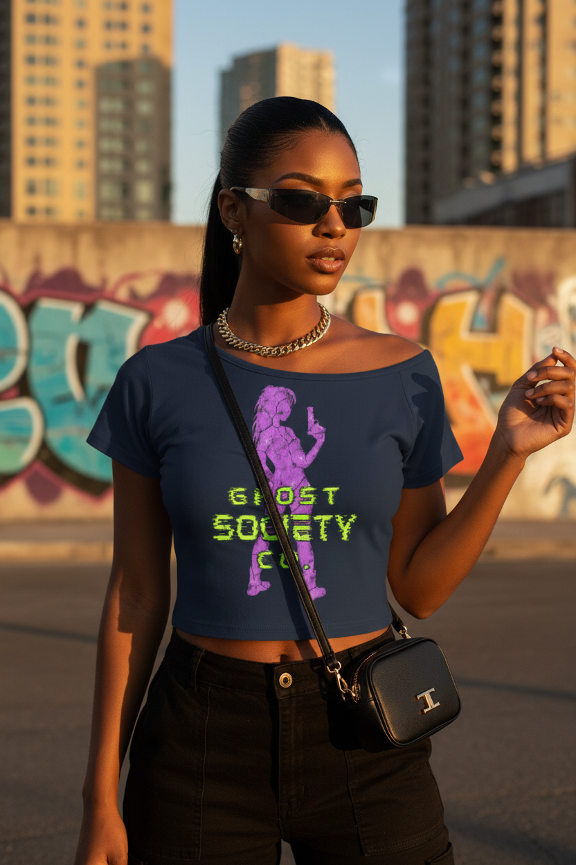 GHOST SOCIETY CO. Women’s Off-the-Shoulder T-Shirt