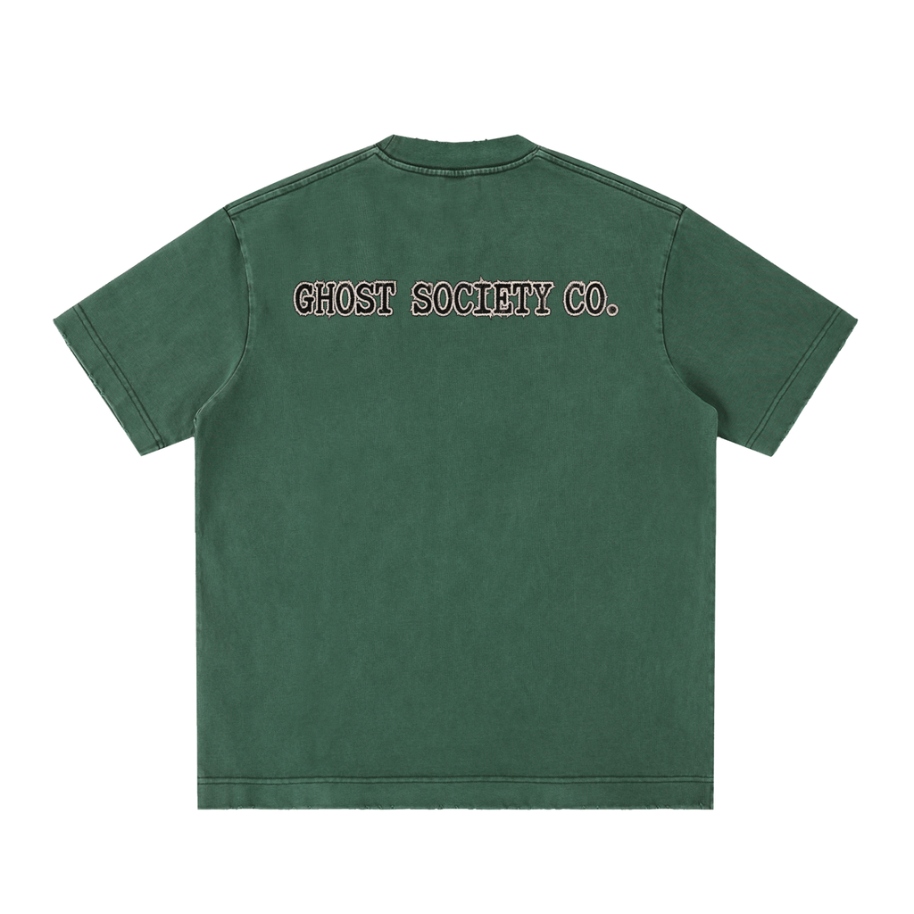 GHOST SOCIETY CO. Heavyweight Vintage Washed Frayed T-Shirt