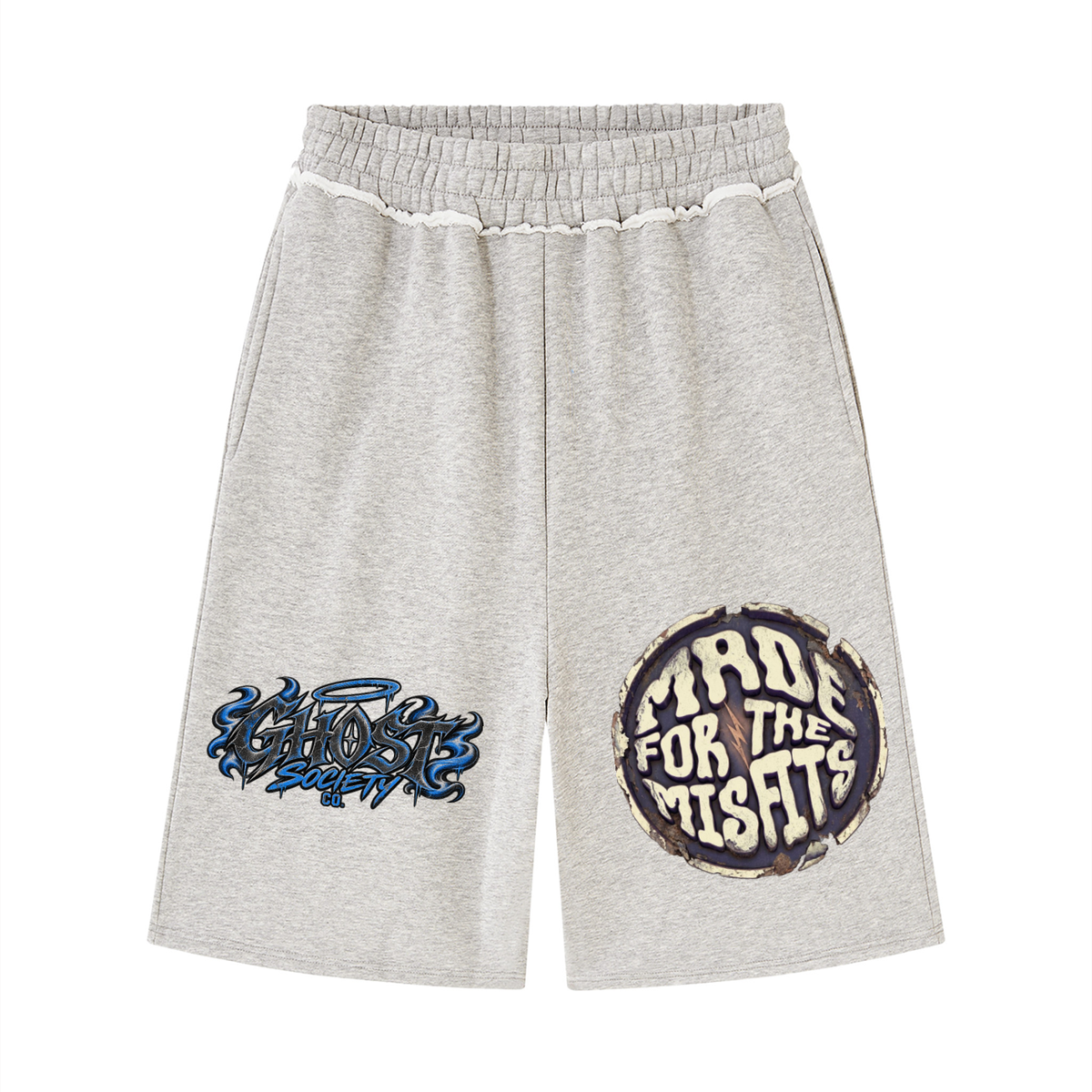 GHOST SOCIETY CO. Unisex Raw Edge Fleece Shorts