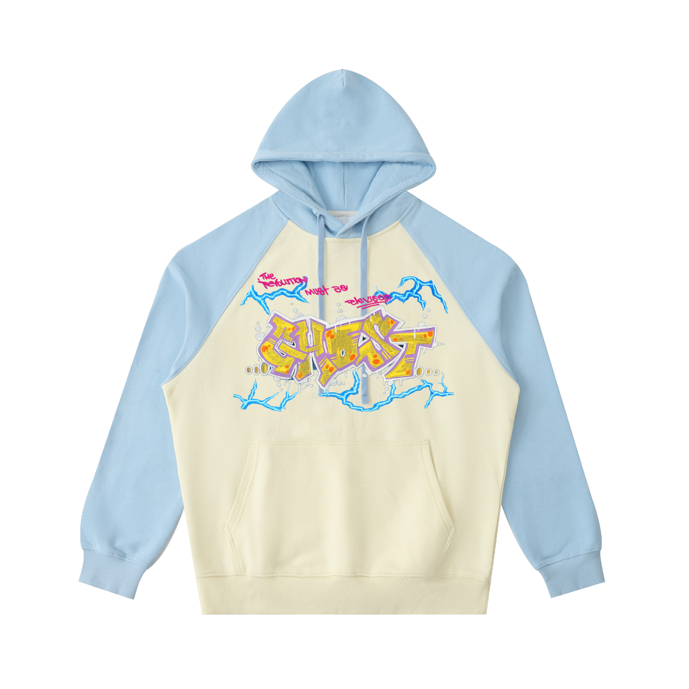 Color-Block Raglan Sleeve Hoodie