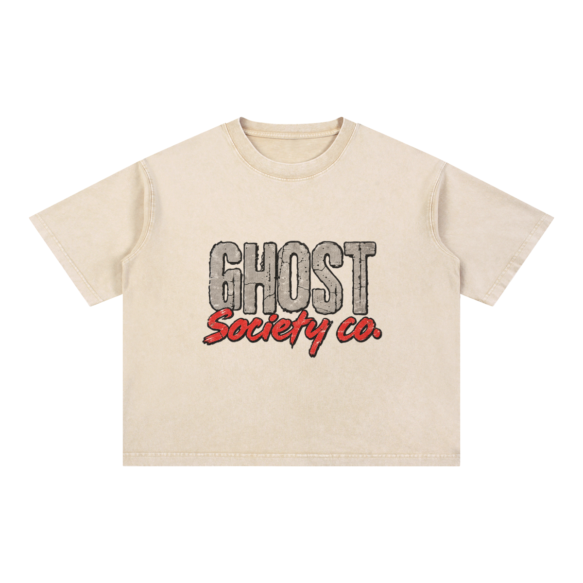 GHOST SOCIETY CO. Mineral Wash Boxy Cotton T-Shirt