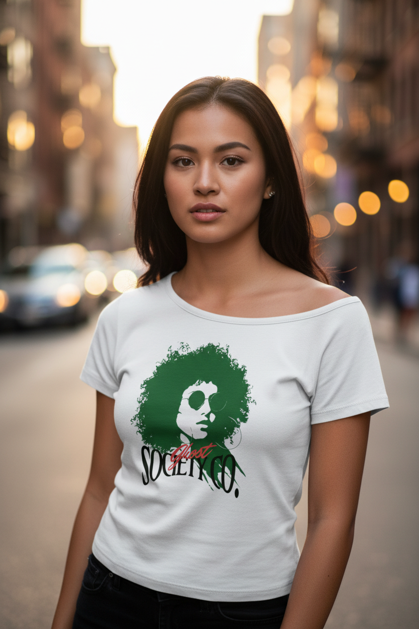 GHOST SOCIETY CO. Women’s Off-the-Shoulder T-Shirt