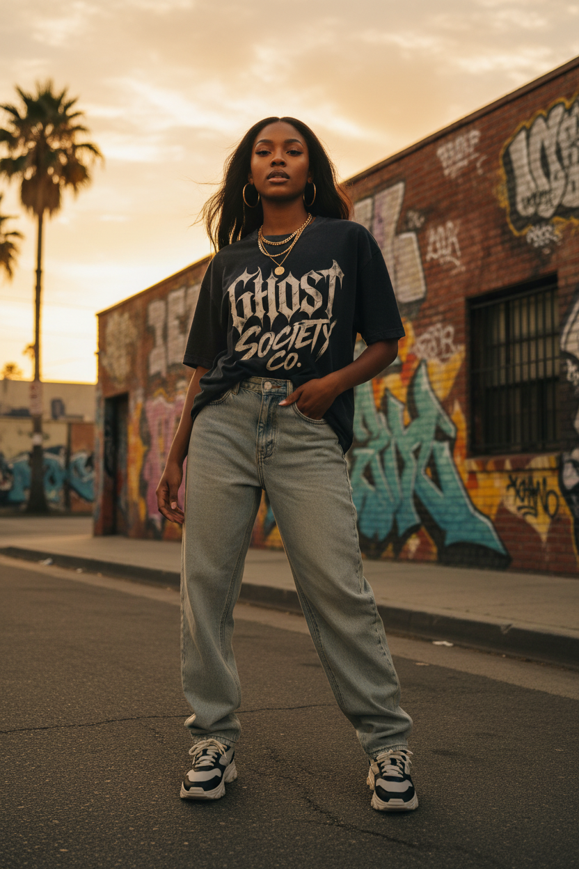 GHOST SOCIETY CO. Reverse Dyed Loose Cotton T-Shirt