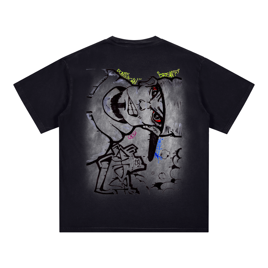 GHOST SOCIETY CO.Square Patch Monkey Washed T-Shirt