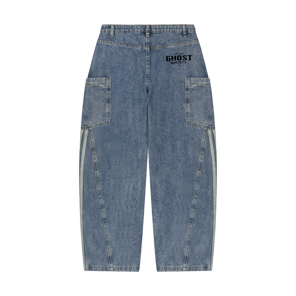 GHOST SOCIETY CO, Women's Vintage Wash Barrel Leg Jeans