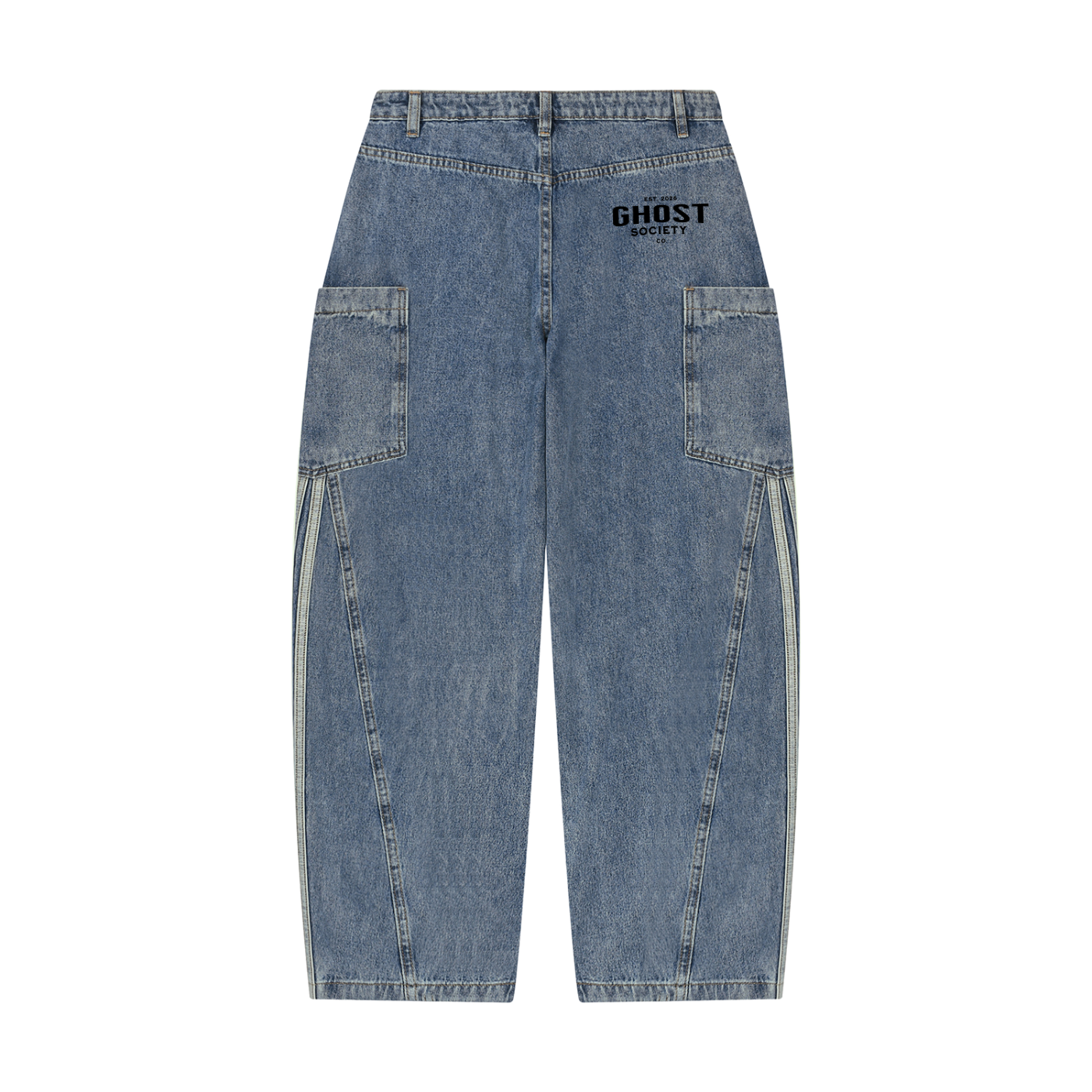 GHOST SOCIETY CO, Women's Vintage Wash Barrel Leg Jeans