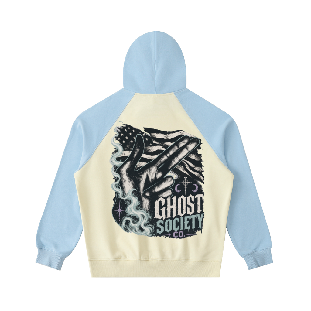 Color-Block Raglan Sleeve Hoodie