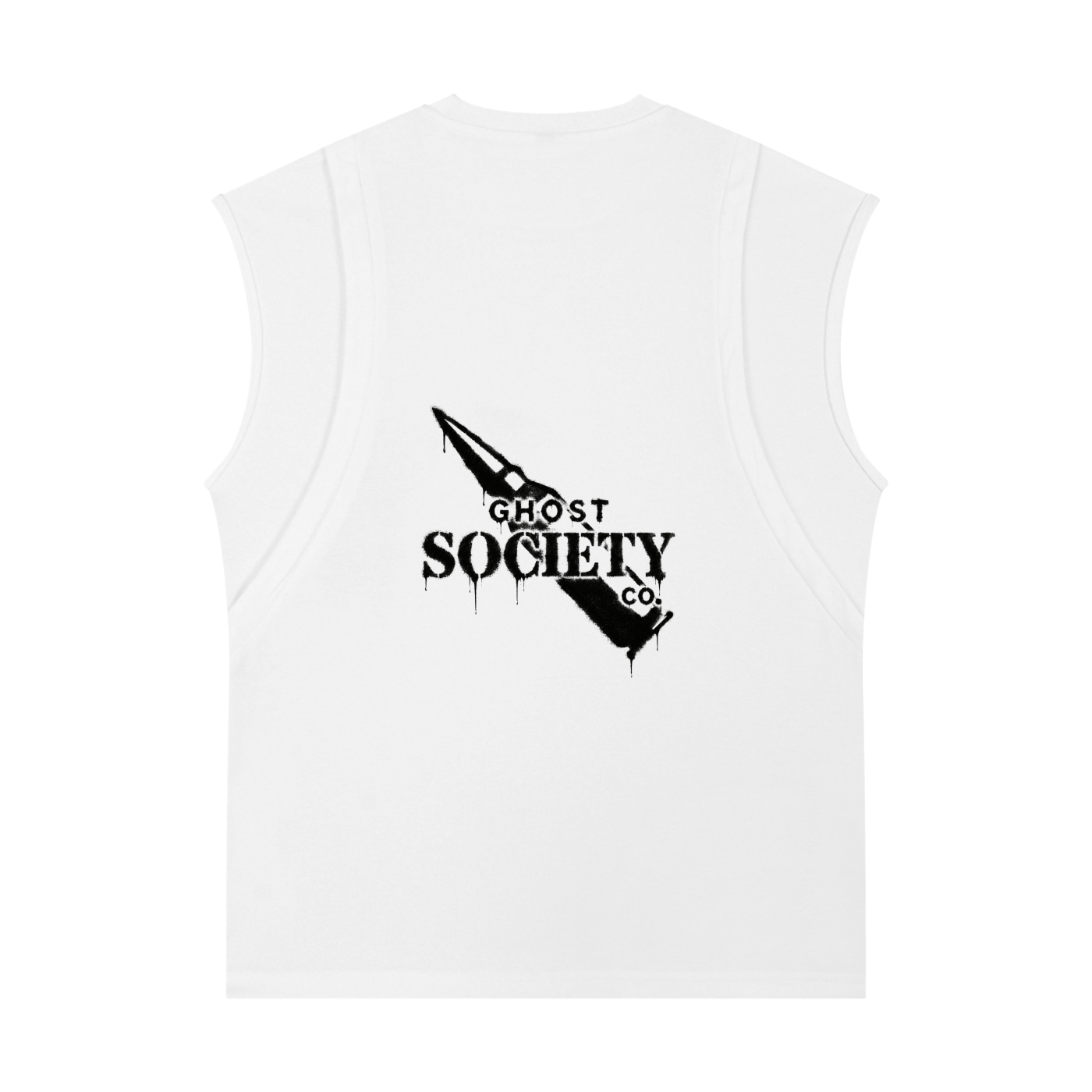 GHOST SOCIETY CO. Spliced Panel Sleeveless Muscle T-Shirt