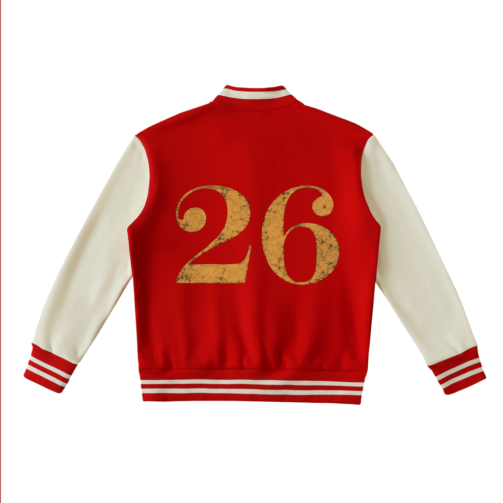 GHOST SOCIETY CO. Two-Tone Fleeced Varsity Jacket