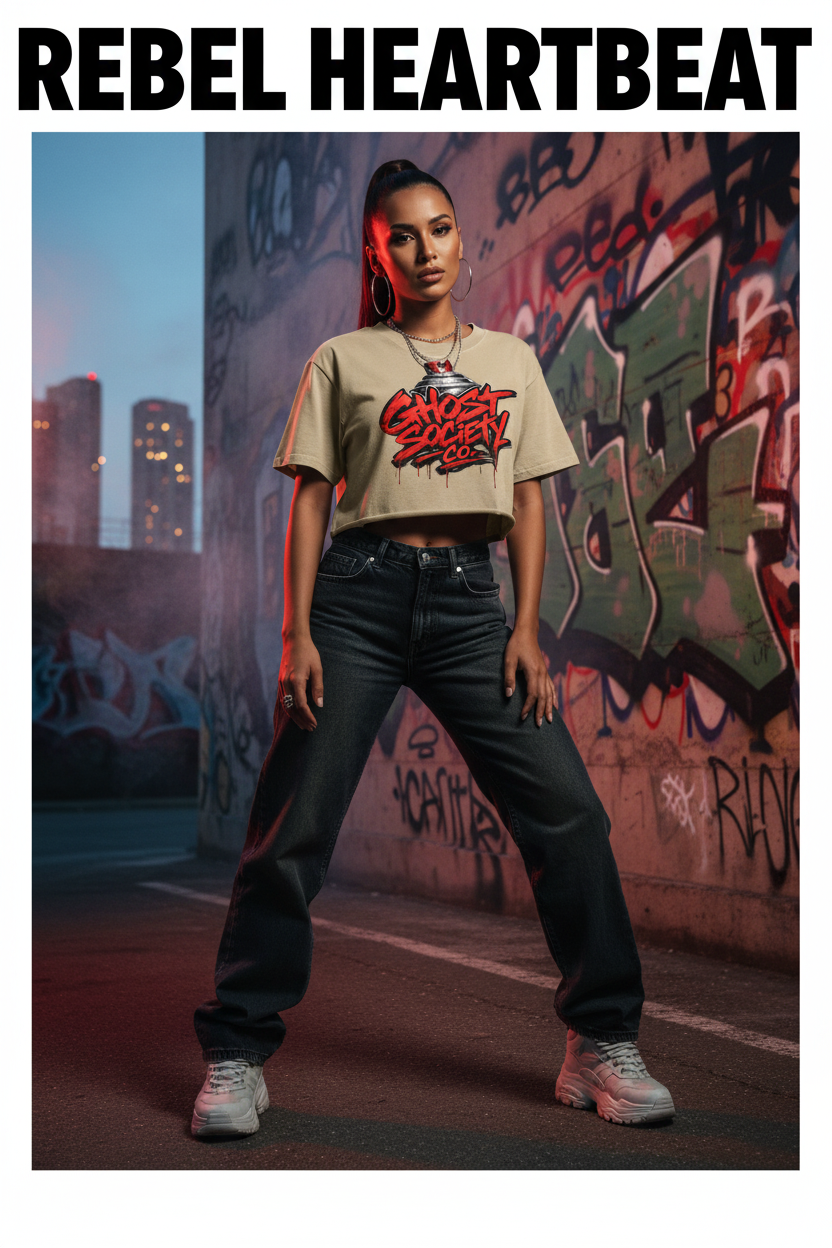 GHOST SOCIETY CO. Snow Washed Crop Top