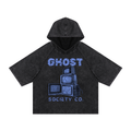 GHOST SOCIETY CO. Snow Washed Hooded Boxy T-Shirt