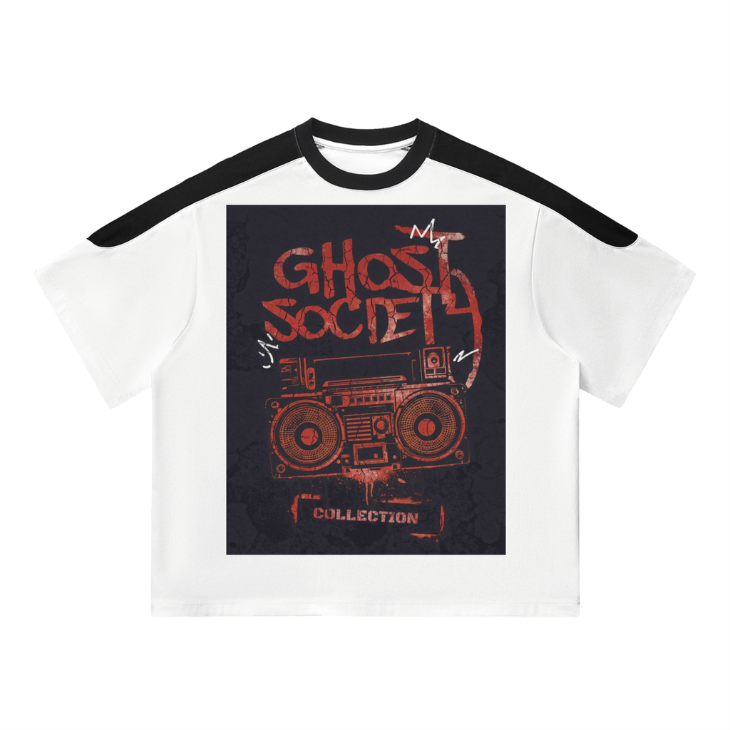 GHOST SOCIETY CO. Unisex Color Block Oversized T-Shirt