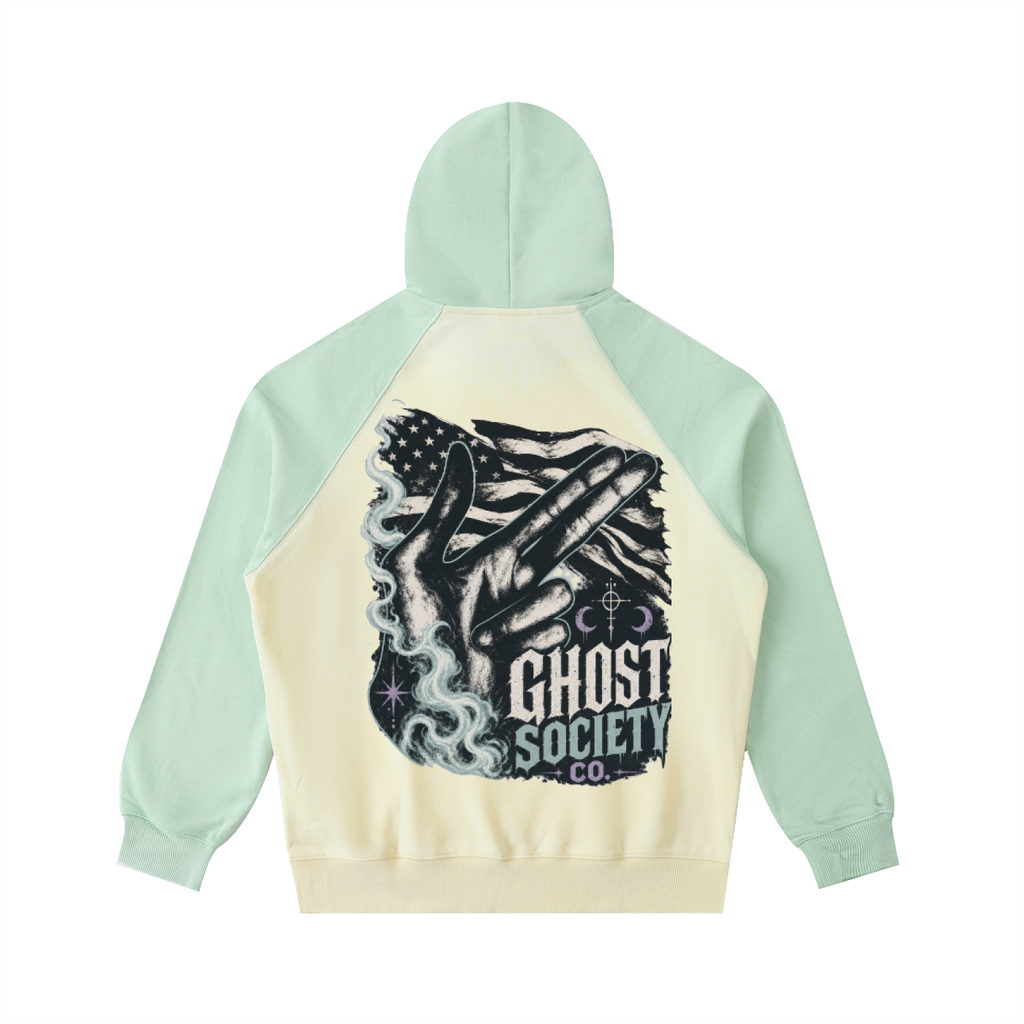 Color-Block Raglan Sleeve Hoodie