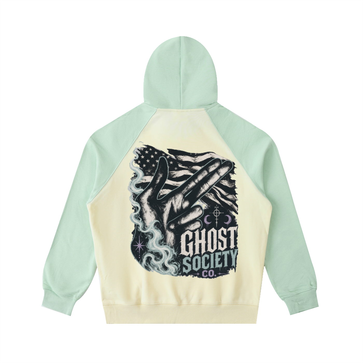 Color-Block Raglan Sleeve Hoodie