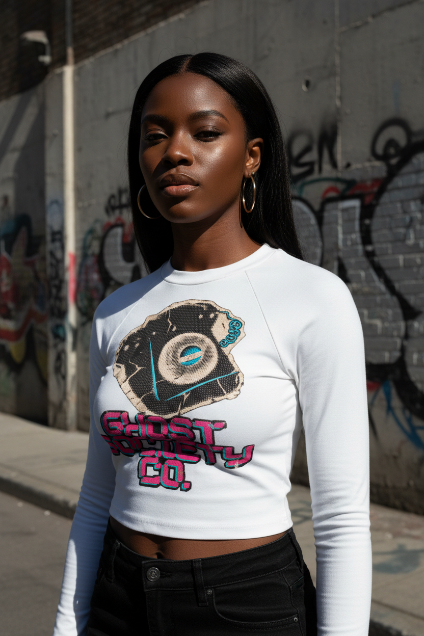 GHOST SOCIETY CO. Women’s Slim Raglan Long Sleeve T-Shirt
