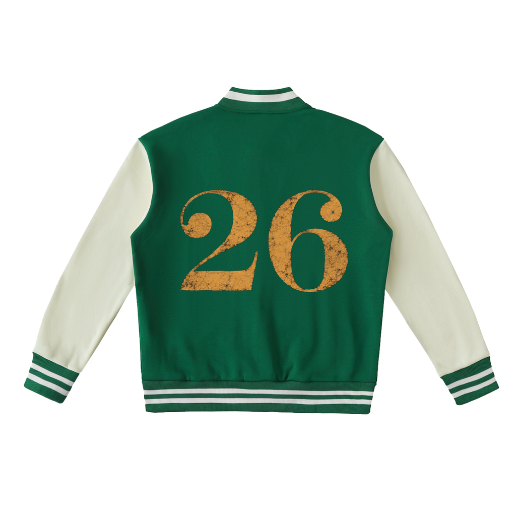 GHOST SOCIETY CO. Two-Tone Fleeced Varsity Jacket