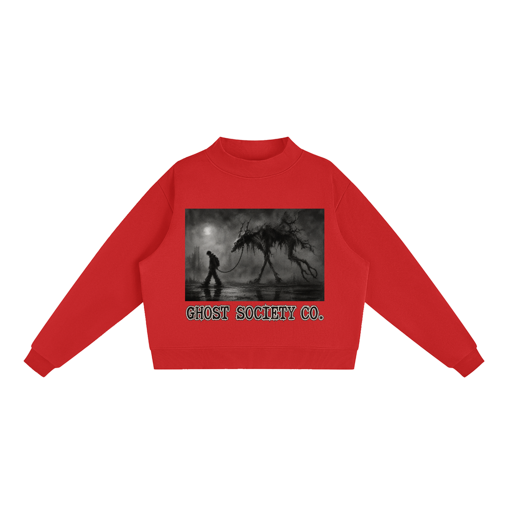 GHOST SOCIETY CO. Essential Fleece Mock-Neck Crew Sweatshirt