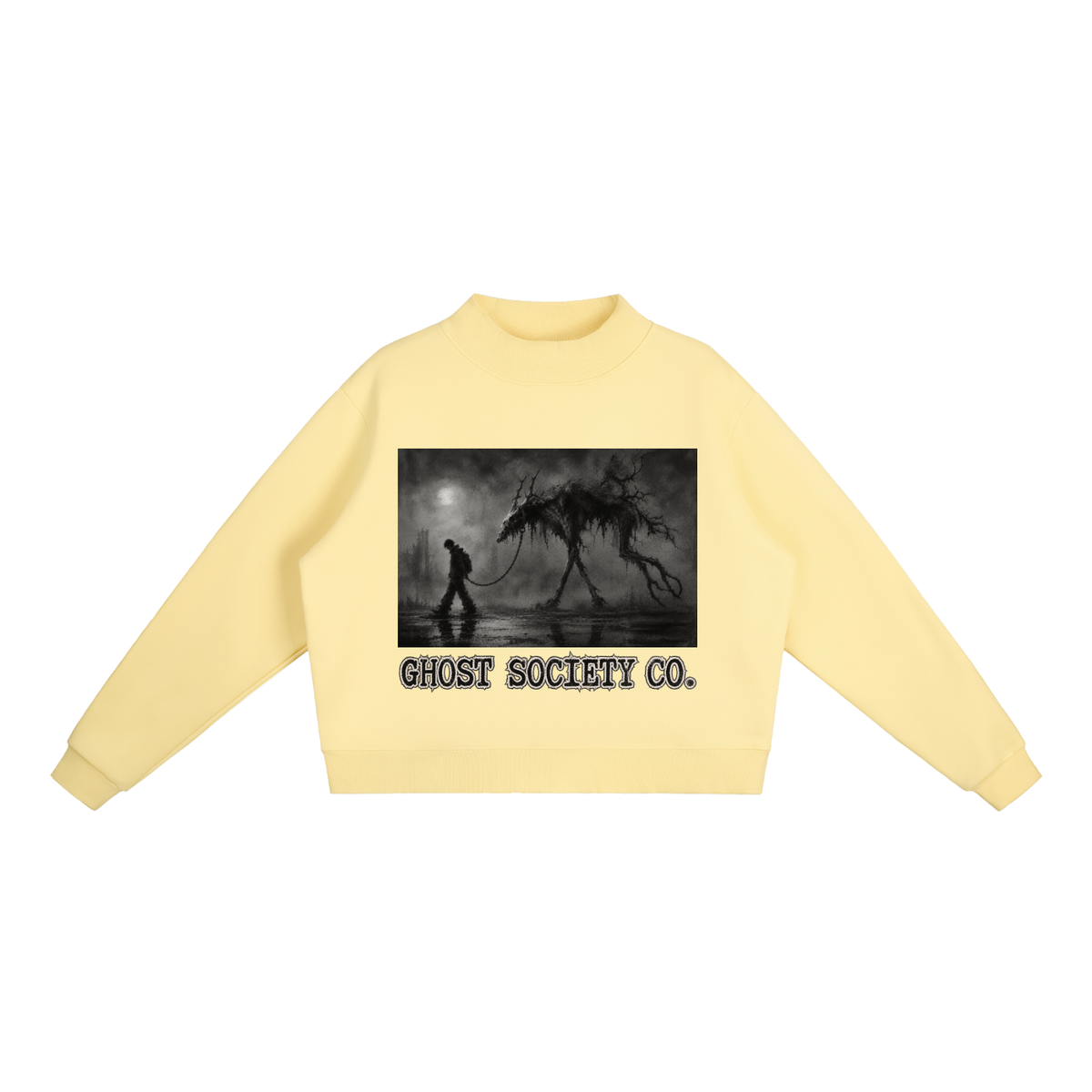 GHOST SOCIETY CO. Essential Fleece Mock-Neck Crew Sweatshirt